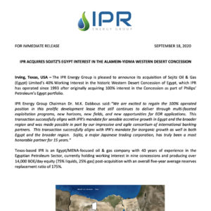 IPR Acquires Sojitz’s Egypt Interest_AY Western Desert-2